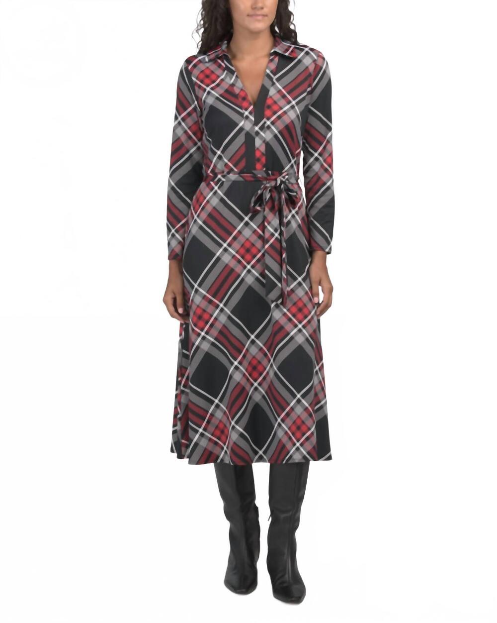 NEW JUDE CONNALLY made in usa delphine brushed dress in black/red